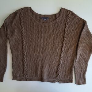 Dark Olive Green Cable Knit Sweater